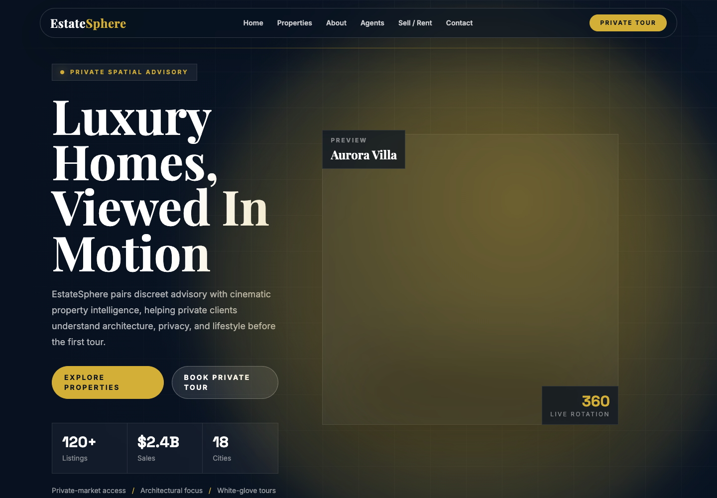 Estate Sphere website template screenshot